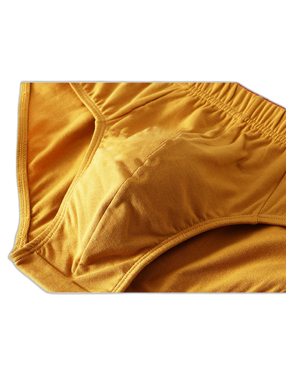 4 Pack Men's Solid Color Cotton Low-Rise Seamless Comfort Briefs