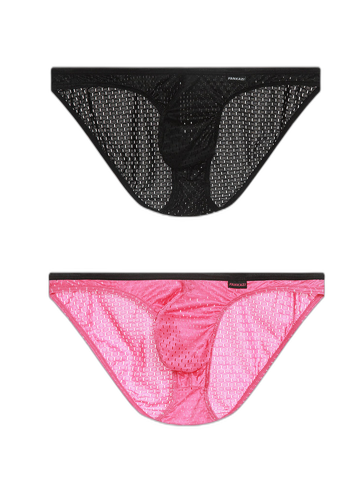 Men's Low-rise Mesh U-shaped Convex Pocket Sports Briefs