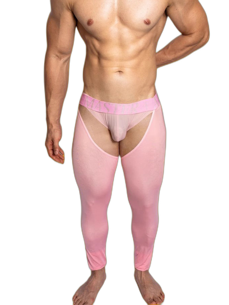 Men's Low-Waist Sexy Hollow Silk-Smooth Semi-Transparent Thermal Pants