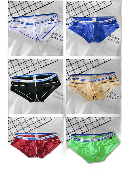 3 Pack Sexy Fashion Ice Silk Solid Color Men's Briefs