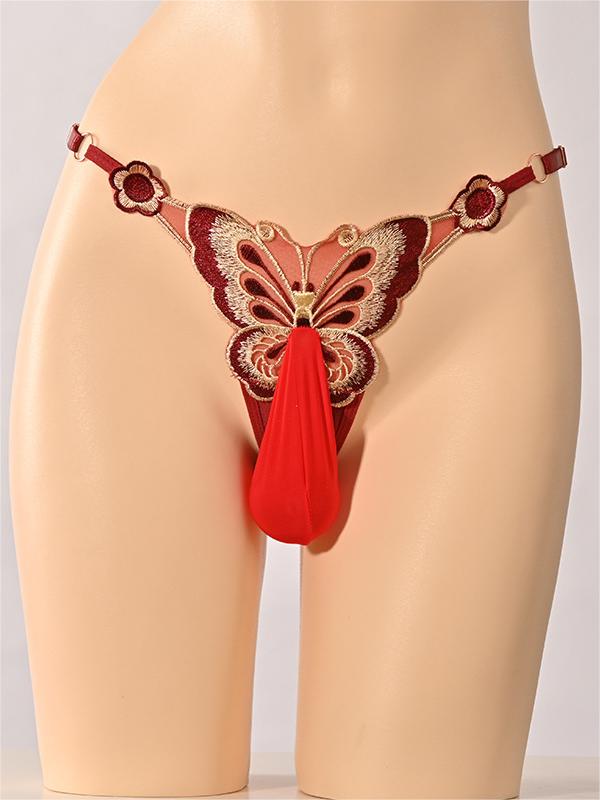 Men's Butterfly Pattern Wrapped Egg Thong