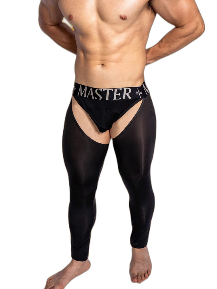 Men's Low-Waist Sexy Hollow Silk-Smooth Semi-Transparent Thermal Pants