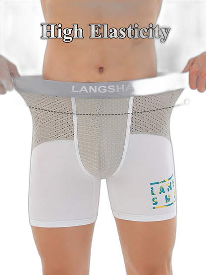 Men's Anti-Chafing Sports Boxer Briefs with Spacious Pouch