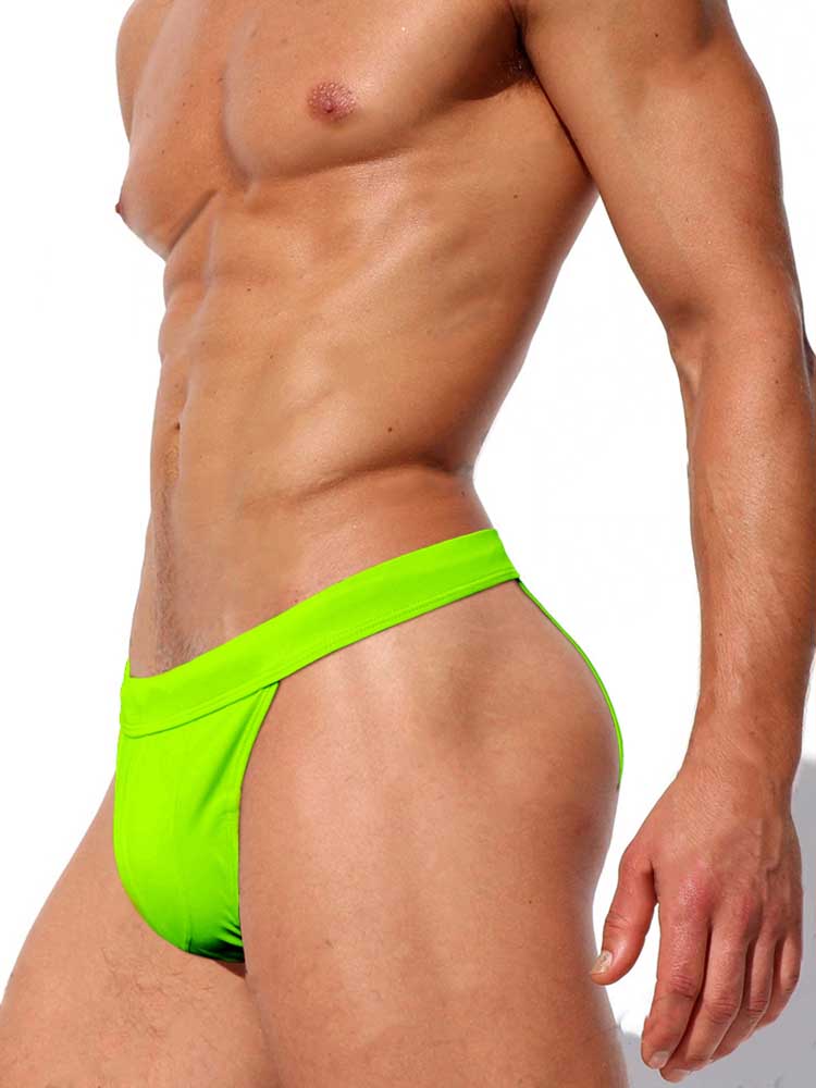Men's High Cut Half Wrapped Hip Swim Briefs