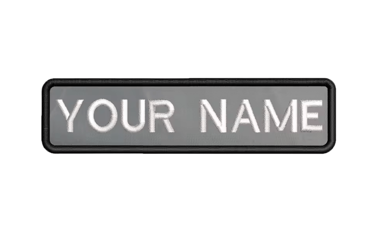 Custom Patch 10cmX2.5cm Grey/White