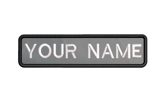 Custom Patch 10cmX2.5cm Grey/White
