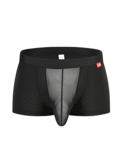 Men's Low-Rise Mesh Trunks – Breathable Nylon with 3D Pouch Support