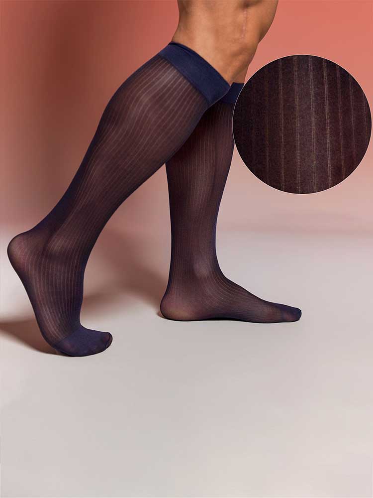 Men's Vertical Striped Business Suit Long Socks