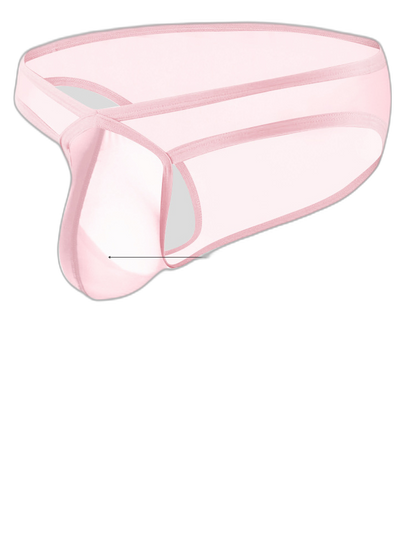2 Pack Men's Sexy See-Through Triangle Y-Shaped Sleep Briefs