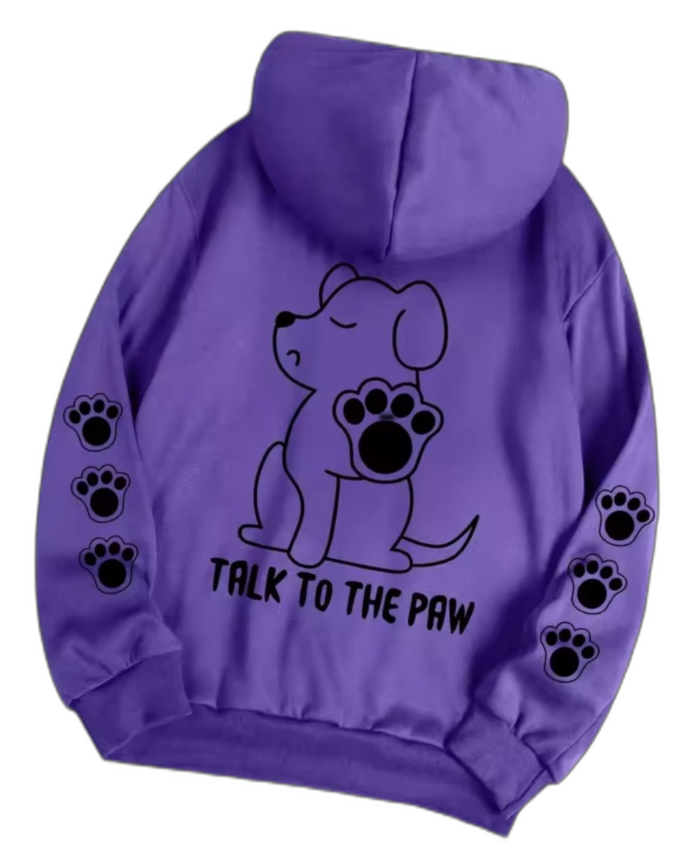 Talk To The Paw Hoodie Purple