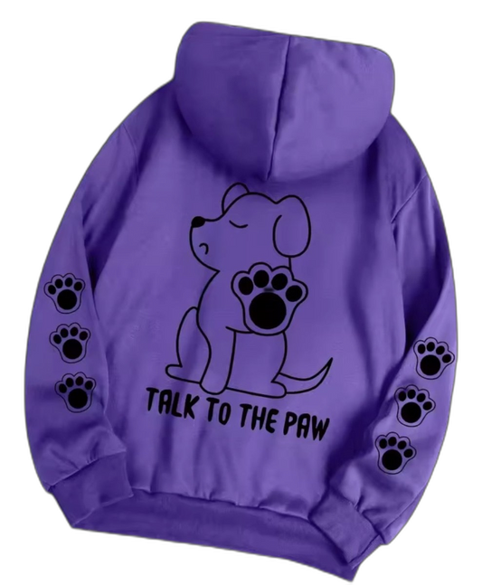 Talk To The Paw Hoodie Purple