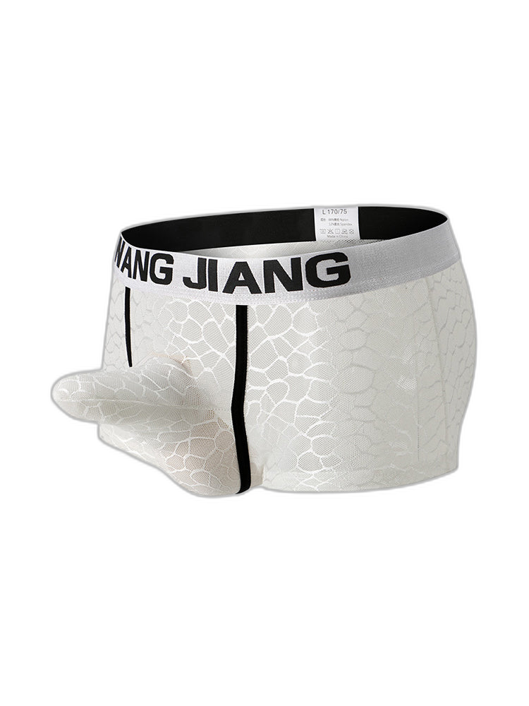 2 Pack Men's Ice Silk Lace Solid Sexy Trunks