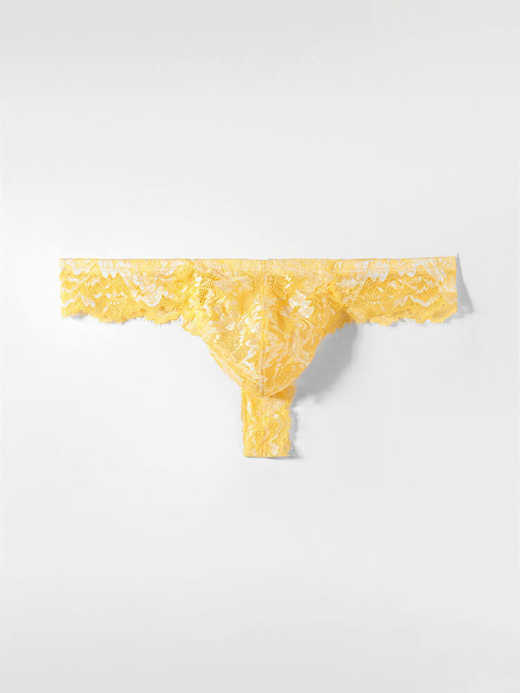 Men's Sexy Low-Rise Seamless Lace Thong