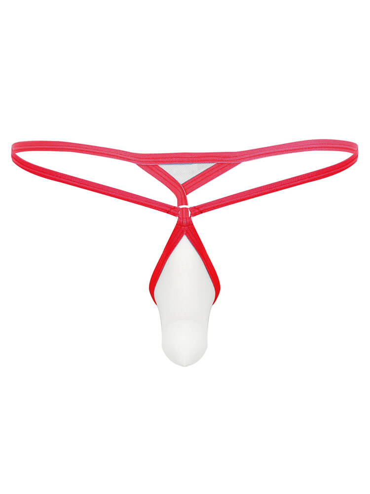Men's Two-Tone Mesh Stretch Thin Straps Thong