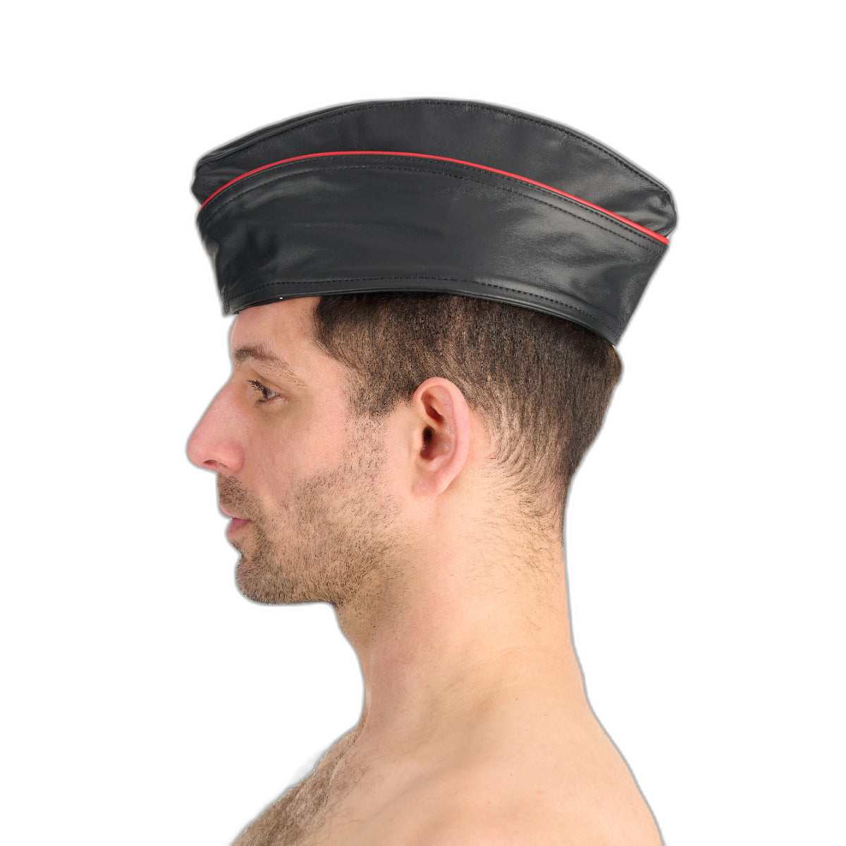 Prowler RED Leather Triangle Cap Black Red