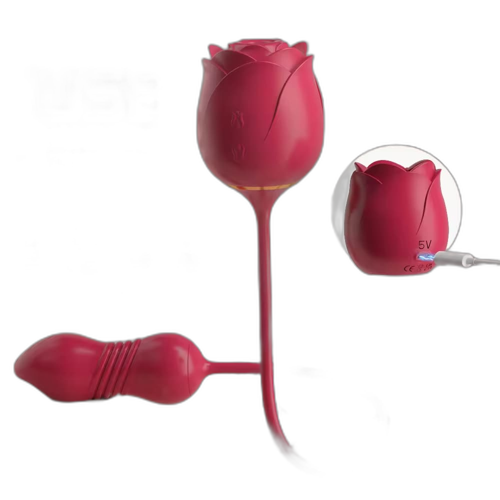 Immortal Flower V - 2-in-1 Clitoral Suction Stimulator with Thrusting Egg Vibrator