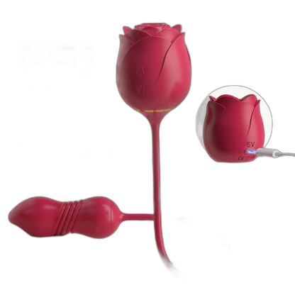 Immortal Flower V - 2-in-1 Clitoral Suction Stimulator with Thrusting Egg Vibrator
