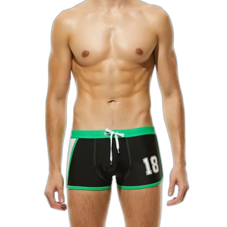 Oversized Nylon Boxer Swim Trunks
