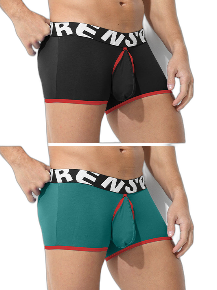 2 Pack Men's Modal Sexy Breathable Classic Trunks