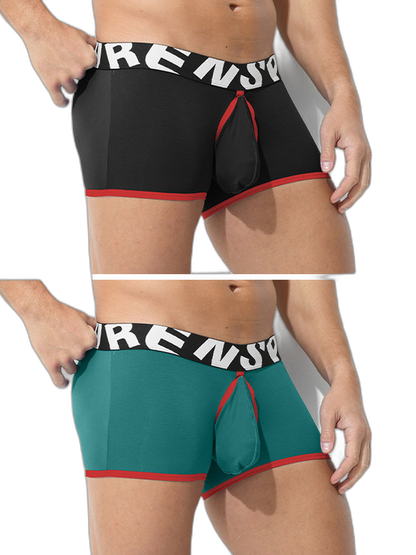 2 Pack Men's Modal Sexy Breathable Classic Trunks