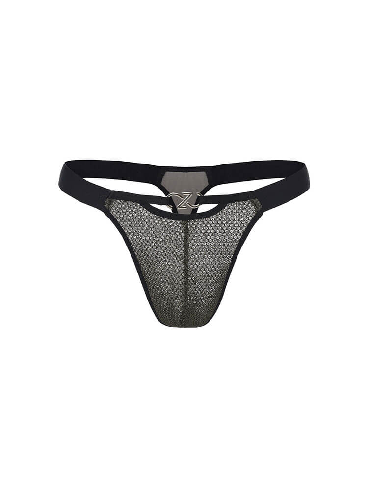 Men's Sexy Metallic Mesh Pouch Viscose Thong
