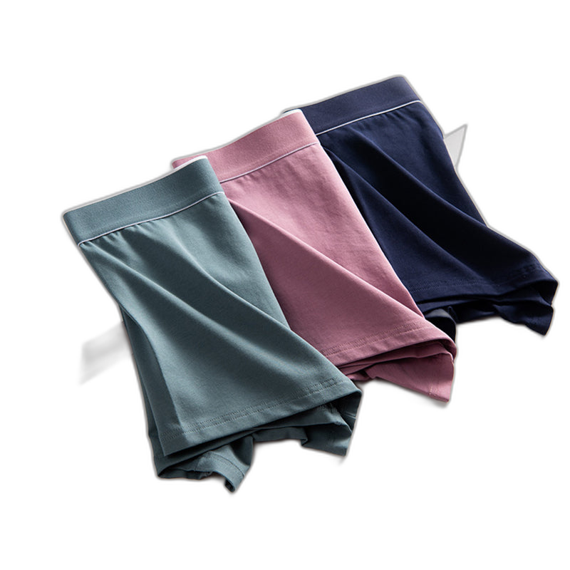 4Pcs Men's Cotton Solid Mid-rise Trunks