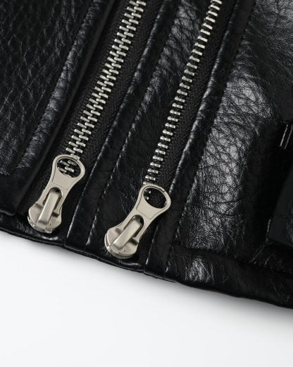 Asymmetric Zip Faux Leather Jacket