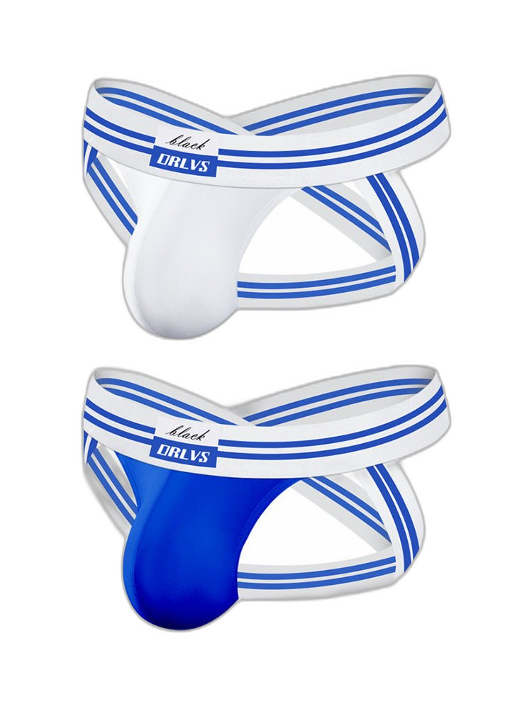 2 Pack Men's Sexy Low-Rise Breathable Trendy Design Lightweight Jockstrap