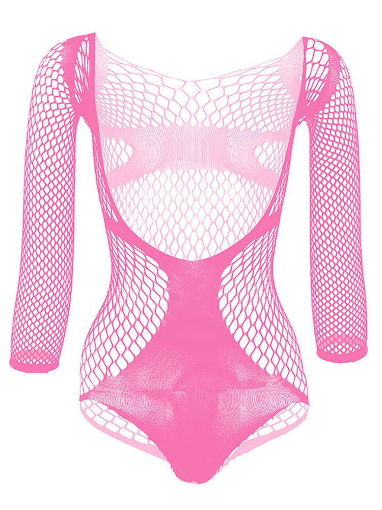 Men's V-Neck One-Piece Mesh Suit