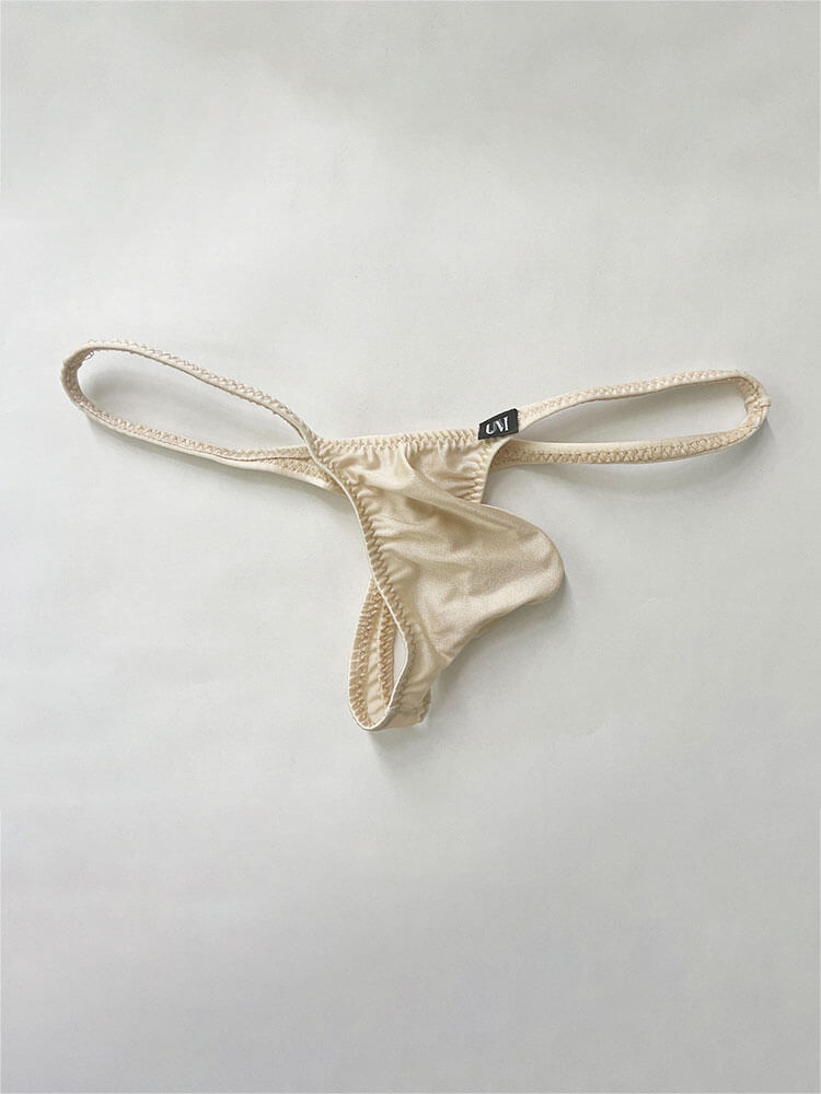 Men's Solid Color Low-Rise U-Convex Pouch Thong
