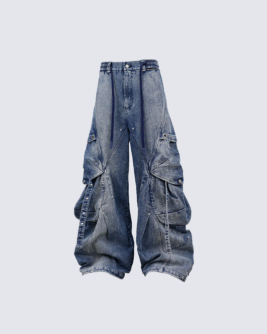 KIIKIO Baggy Cargo Jeans