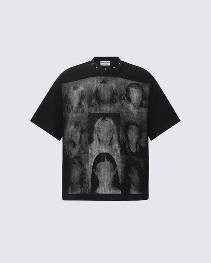 American Retro Studded Print Fashion T-Shirt
