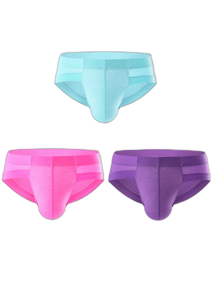 3 Pack Summer Men's Brief With Support Pouch