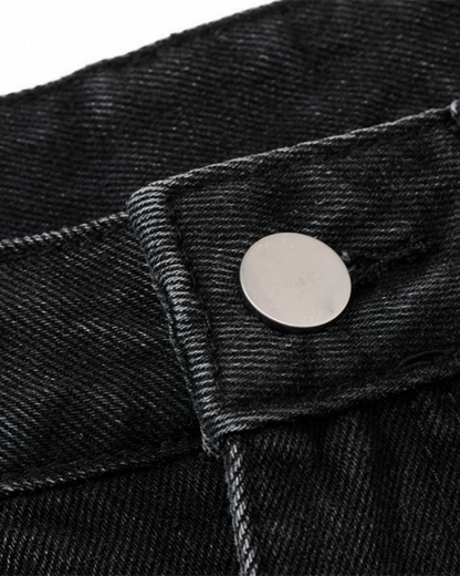 Punk Wide-Leg Denim Pants With Studs