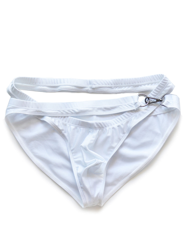 D.M Low Rise Quick Dry Beach Metal Button Swim Briefs
