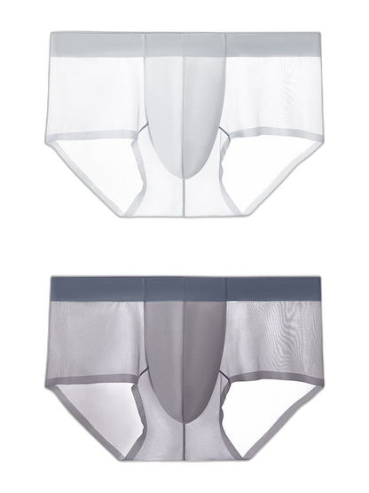 2 Pack Men's Ultra-Thin Breathable Antibacterial Crotch Briefs