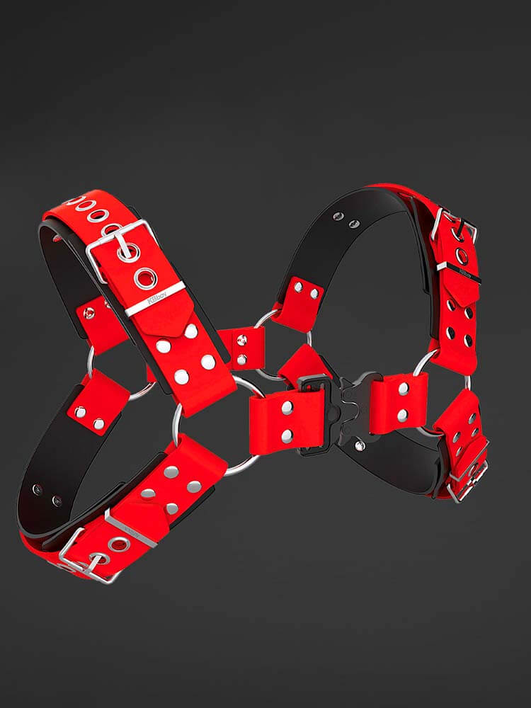 Men's Tactical Buckle Double-Layer Silicone Chest Belt