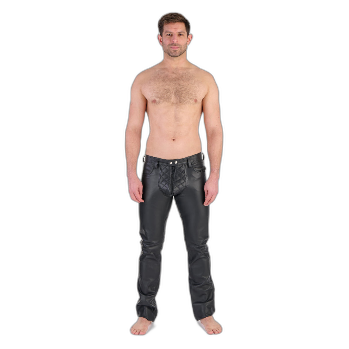Prowler RED Leather Rider Jeans Black