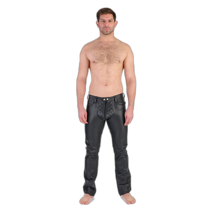 Prowler RED Leather Rider Jeans Black