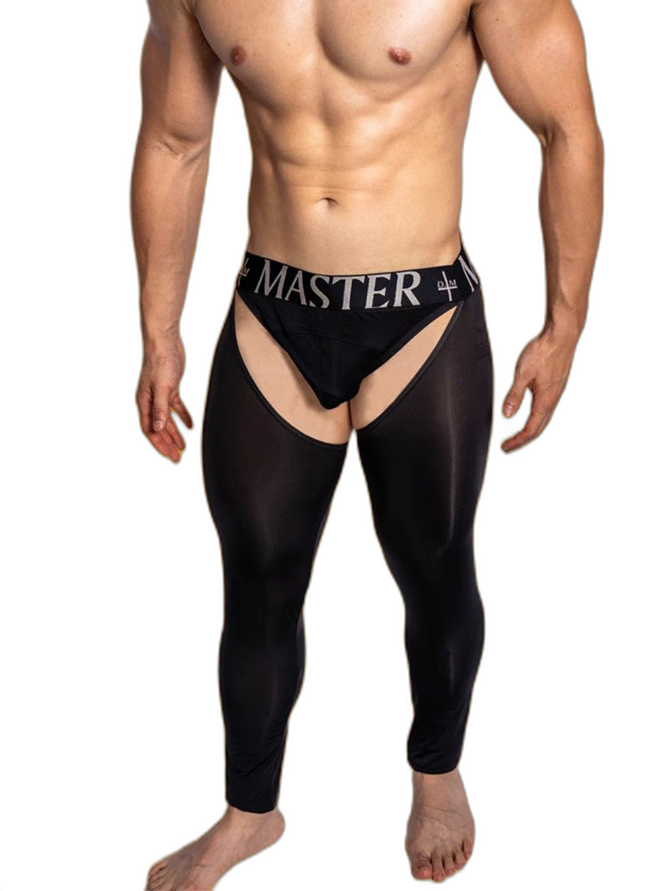 Men's Low-Waist Sexy Hollow Silk-Smooth Semi-Transparent Thermal Pants