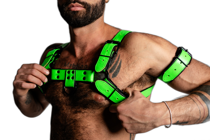 ruff GEAR Bold Leather Bicep Strap Neon Green