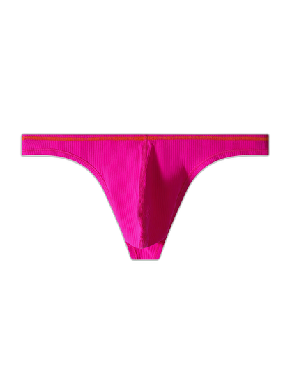 4 Pack Men's Low-Rise Solid Thongs with Reinforced Edging