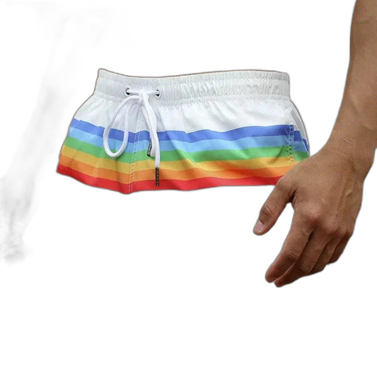 Rainbow Stripe Swim Shorts
