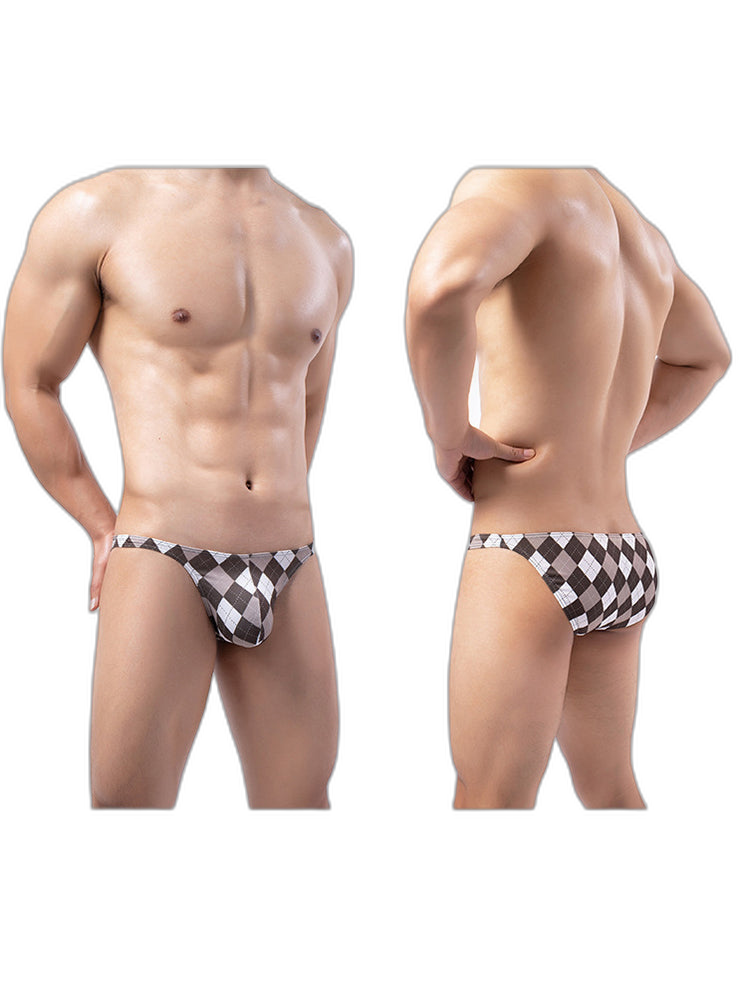 Rhombus Check Pattern Pouch Briefs