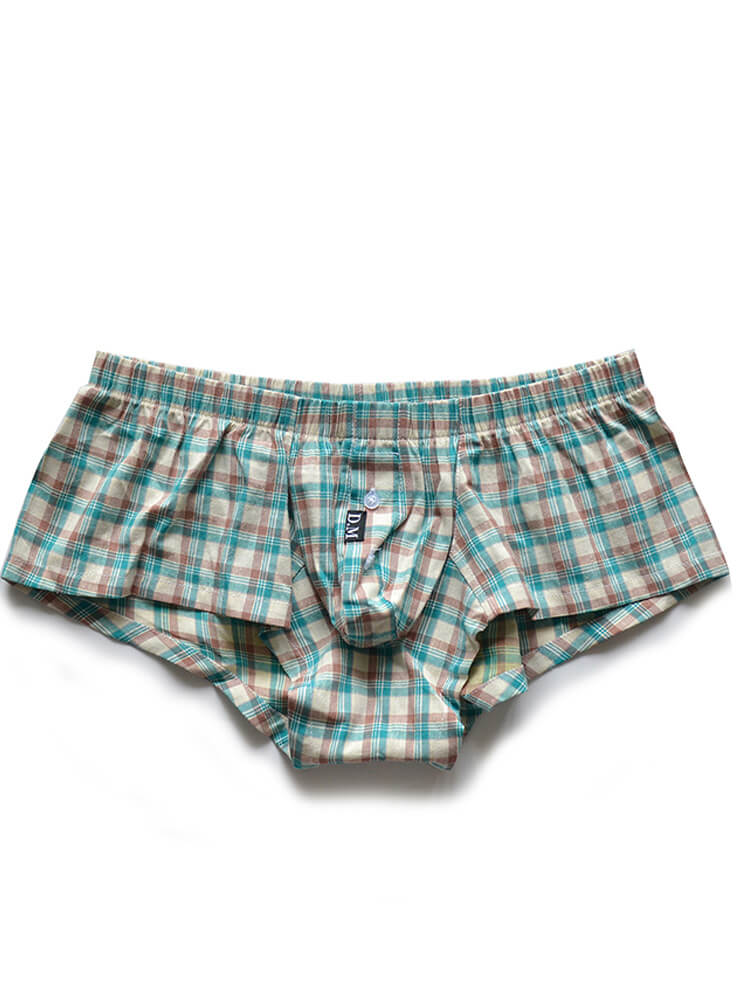 Low Rise Sexy Plaid Home Boxer Briefs