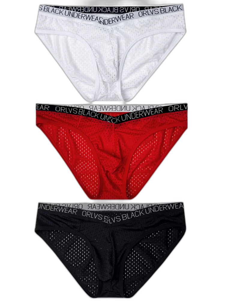 2 Pack Men's Sexy V-shape Waistband Mesh Bikinis