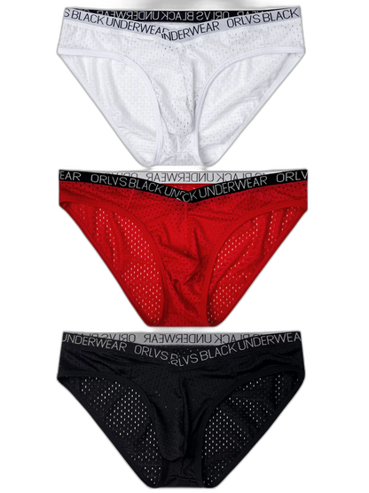 2 Pack Men's Sexy V-shape Waistband Mesh Bikinis