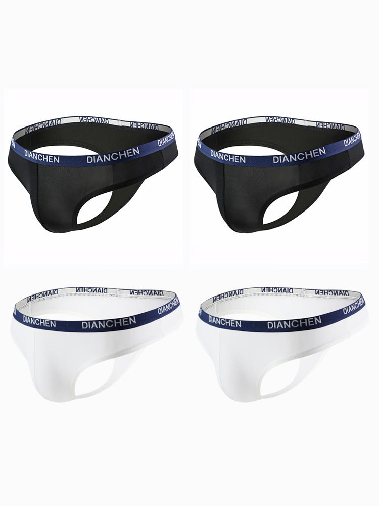 4 Pack Men's Sexy Comfortable Ice Silk Breathable Thong