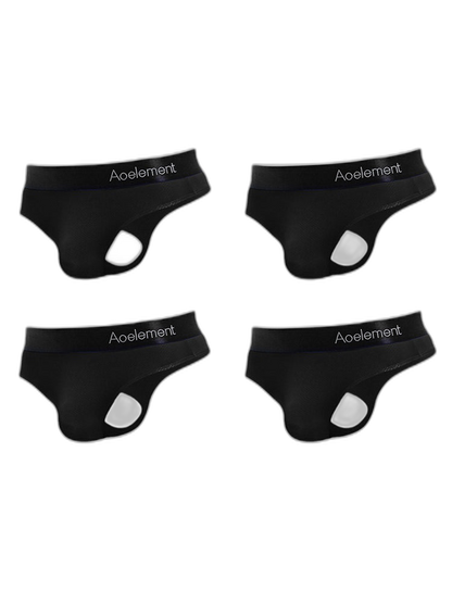 4 Pack Men's Low-Rise Stretchy U-Pouch Thongs
