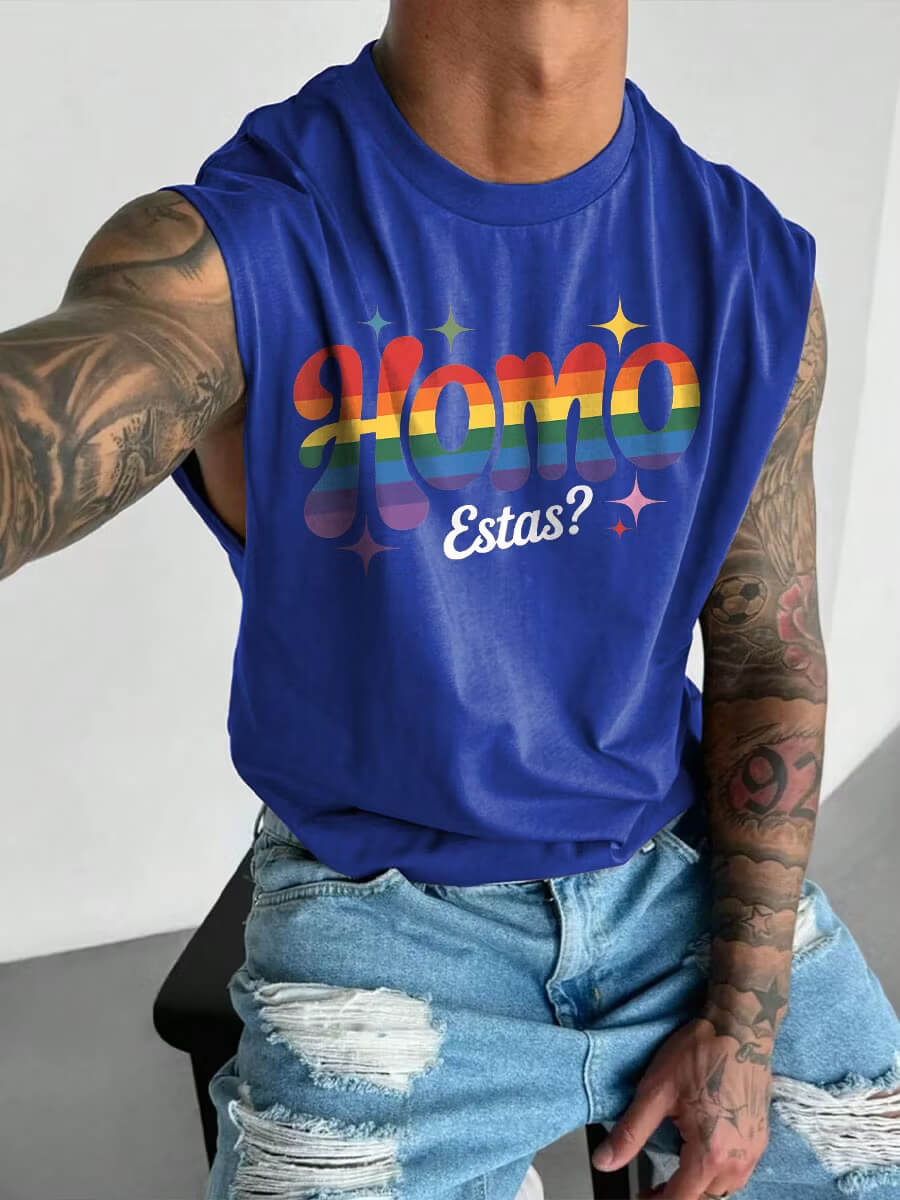 Men's LGBT Homo Estas Gay Pride Wide Shoulder Vest
